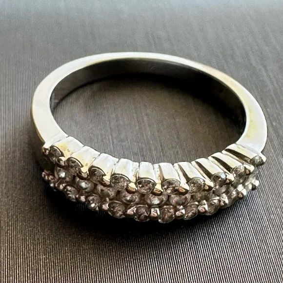 Diamond & Silver 14 K  gold engagement Ring - Picture 8 of 10